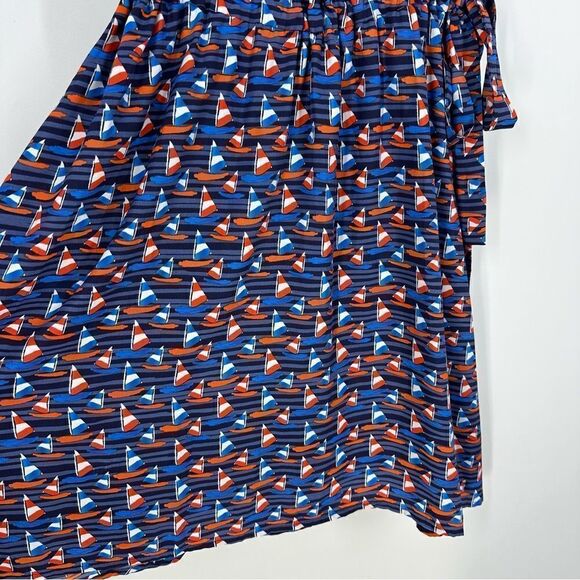 41 HAWTHORN Halter Neck Sailboats Novelty Print Waist Tie Dress Sz S - Picture 3 of 7